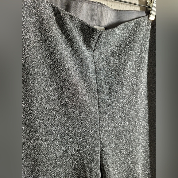 H&m shimmery silver flare holiday christmas party pants | size L - Picture 4 of 4
